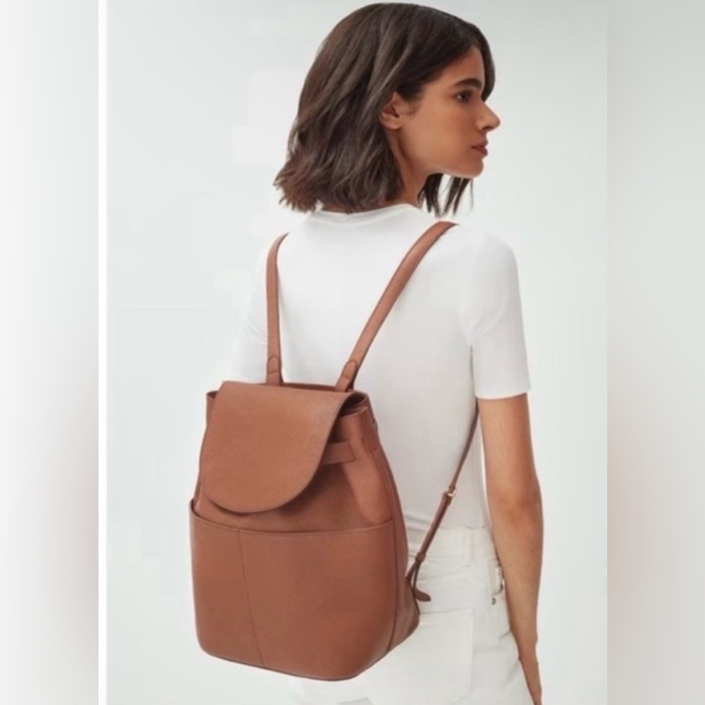 Cuyana Brown Leather Backpack 13 inch